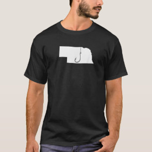 Nebraska Fishing Angler State Fisherman Fish Hook T-Shirt