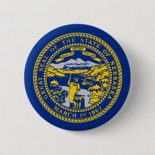 Nebraska Flag 6 Cm Round Badge