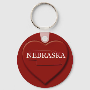 Nebraska  Heart Map Keychain