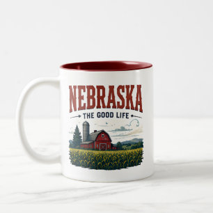 Nebraska Heartland Country Escape Two-Tone Coffee Mug