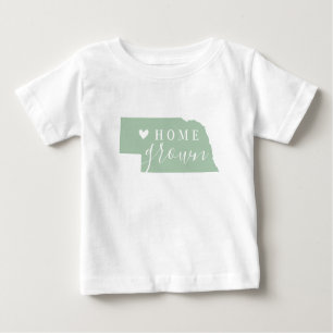 Nebraska Home Grown   Editable Colours State Map Baby T-Shirt
