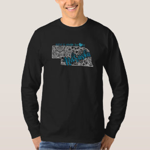 Nebraska Home State Ne Mandala Map Usa America Us T-Shirt