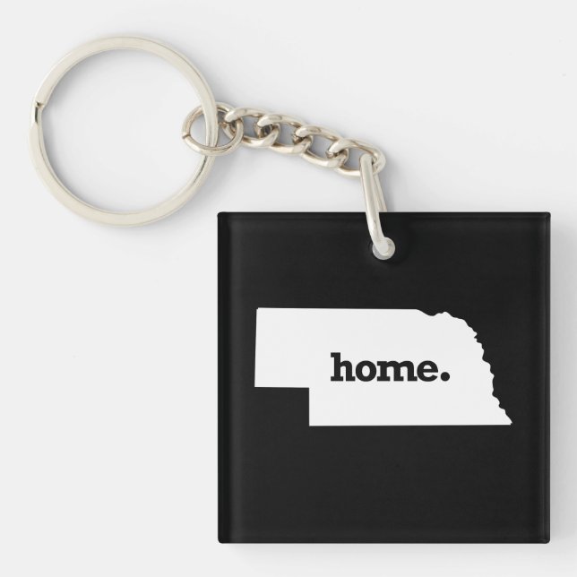 NEBRASKA HOME STATE -.png Key Ring (Front)