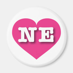 Nebraska Hot Pink Heart - Big Love Magnet