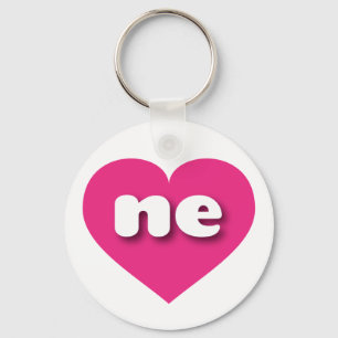 Nebraska hot pink heart - I love ne Key Ring