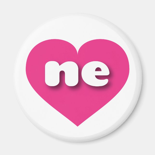 Nebraska hot pink heart - I love ne Magnet (Front)
