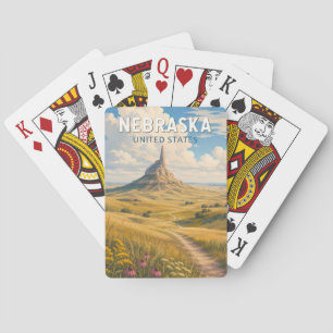 Nebraska Illustration Travel Art Vintage Playing Cards