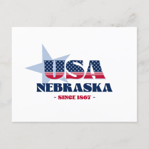 Nebraska in Red, White, and Blue Postcard