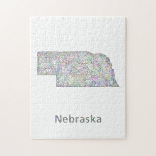 Nebraska map jigsaw puzzle