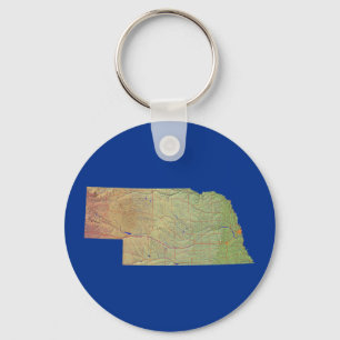 Nebraska Map Keychain