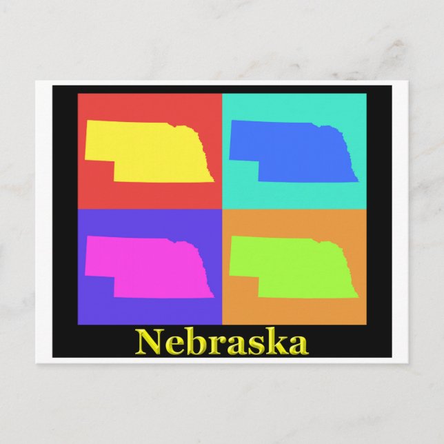 Nebraska Map Postcard (Front)