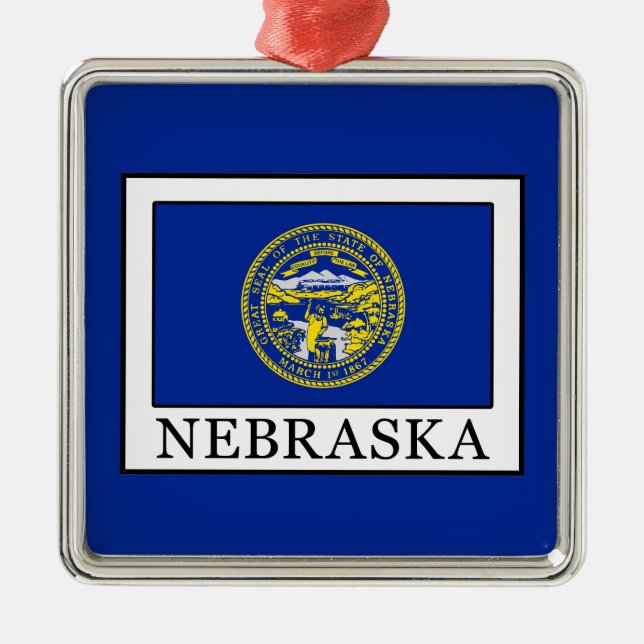 Nebraska Metal Ornament (Front)