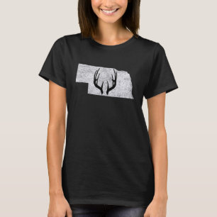 Nebraska NE Deer Hunting Shed Antlers T-Shirt