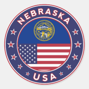 Nebraska, Nebraska phone case, Nebraska sticker, Classic Round Sticker