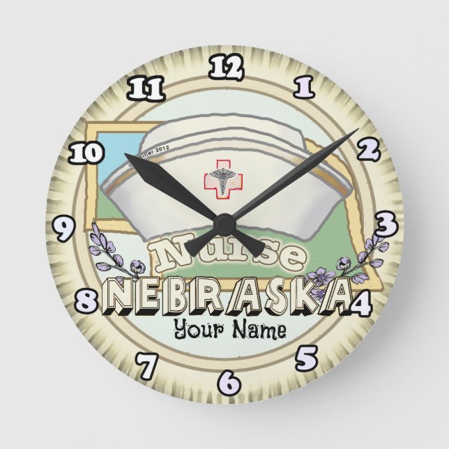 Nebraska Nurse Round Clock (Front)