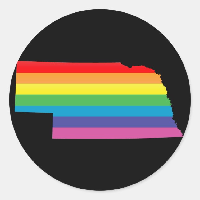 nebraska pride. classic round sticker (Front)