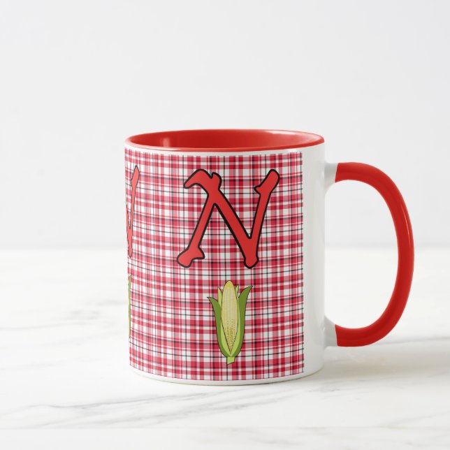 Nebraska Red 15 oz Ringer Mug (Right)