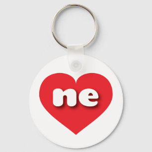 Nebraska red heart - I love ne Key Ring
