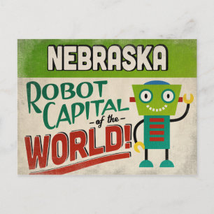 Nebraska Robot - Funny Vintage Postcard