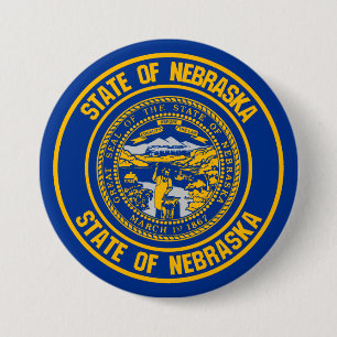 Nebraska Round Emblem 7.5 Cm Round Badge