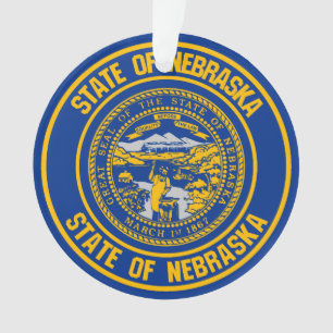 Nebraska Round Emblem Ornament