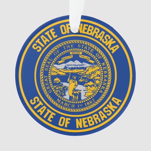 Nebraska Round Emblem Ornament (Front)