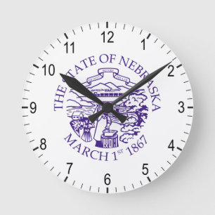 Nebraska sign round clock