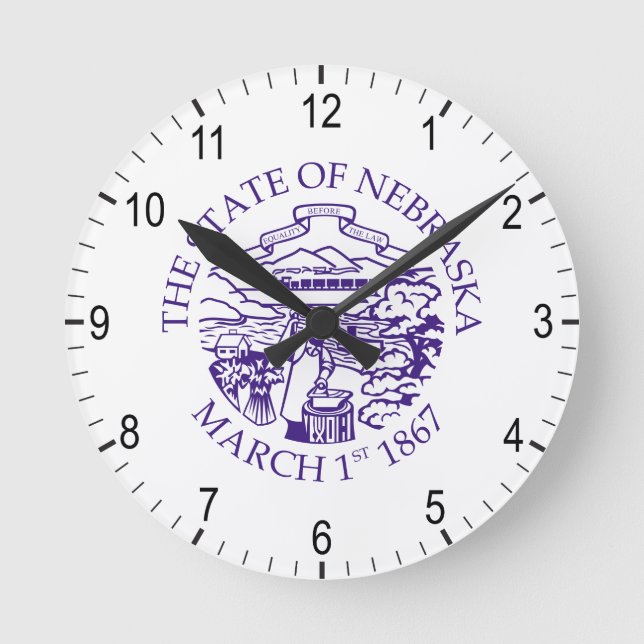 Nebraska sign round clock (Front)