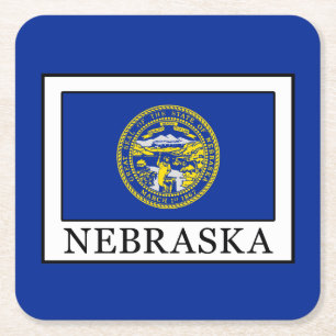 Nebraska Square Paper Coaster