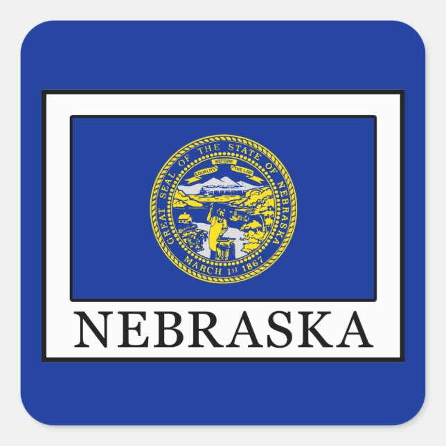 Nebraska Square Sticker (Front)