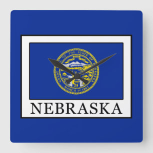 Nebraska Square Wall Clock