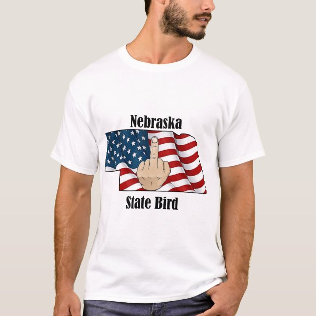 Nebraska state bird t-shirt middle finger (Front)