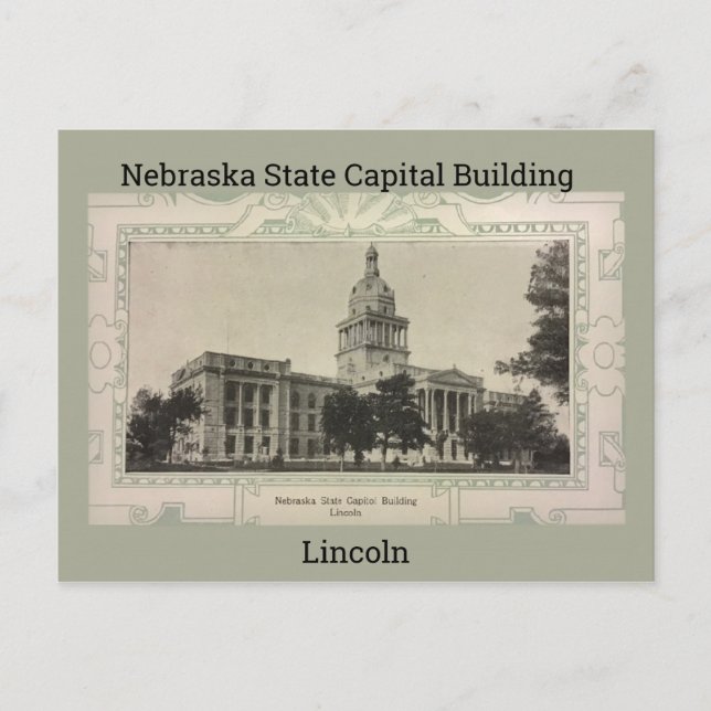 Nebraska State Capital Building Postcard (Front)