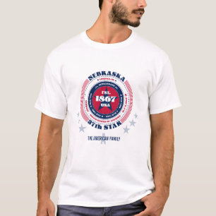 Nebraska State Circle Unique Souvenir White T-Shirt