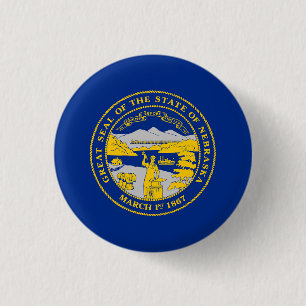 Nebraska State Flag 3 Cm Round Badge