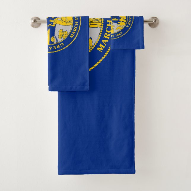Nebraska State Flag Bath Towel Set (Insitu)