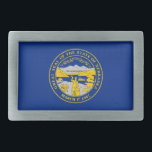 Nebraska State Flag Belt Buckle<br><div class="desc">Patriotic Nebraska state flag.</div>