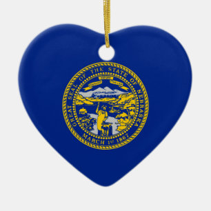 Nebraska State Flag Design Ceramic Ornament