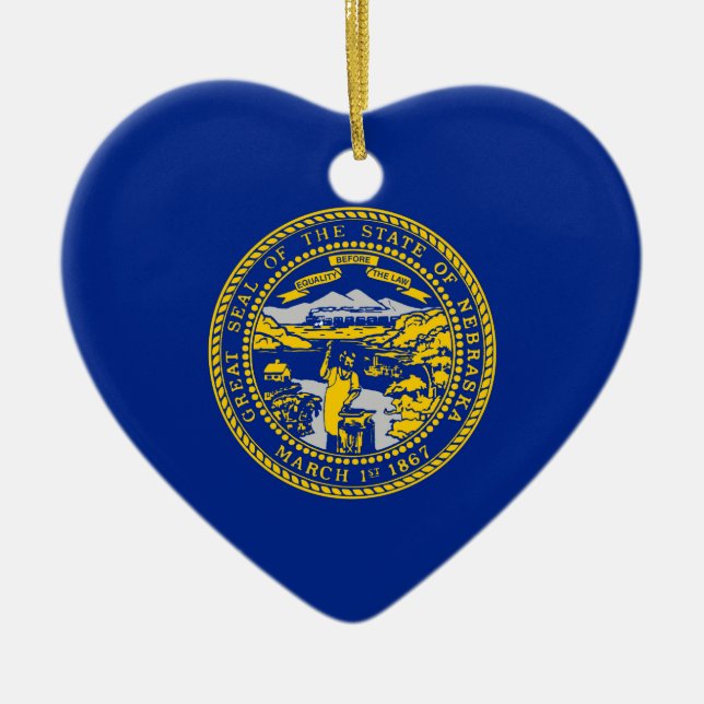 Nebraska State Flag Design Ceramic Ornament (Front)