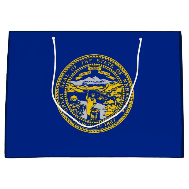 Nebraska State Flag Design Large Gift Bag (Front)