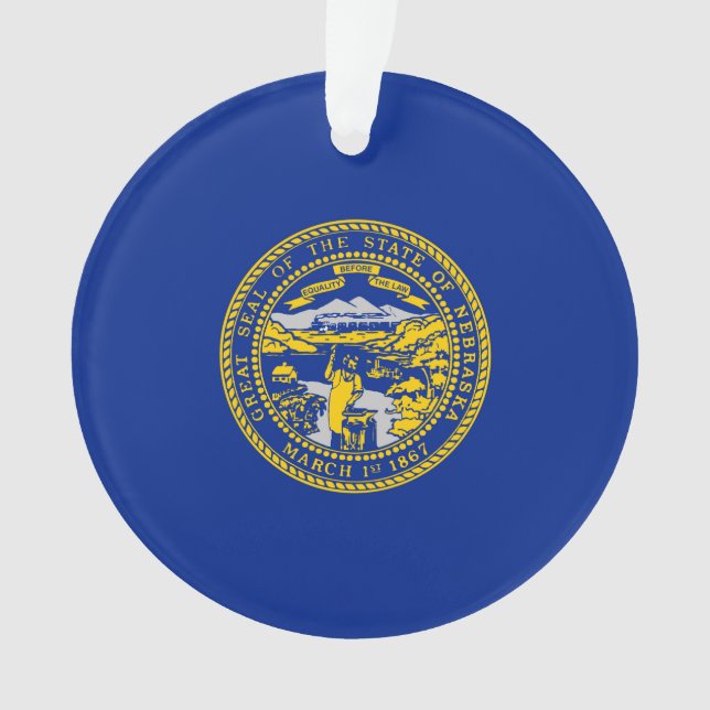 Nebraska State Flag Design Ornament (Front)
