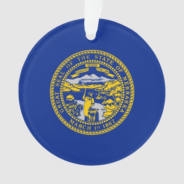Nebraska State Flag Design Ornament (Front)