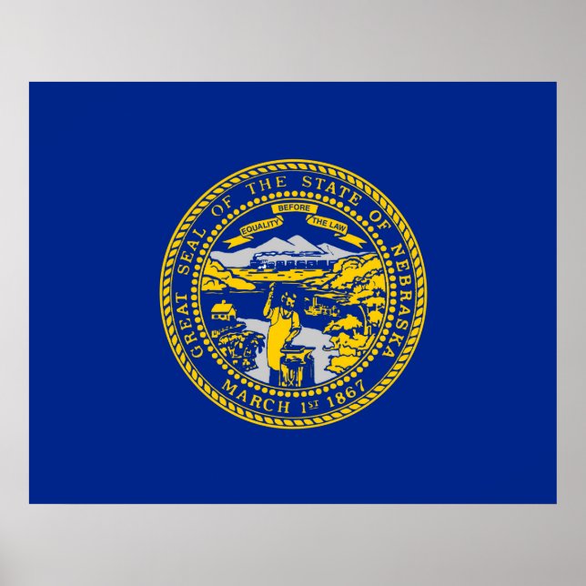 Nebraska State Flag Design Poster (Front)