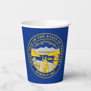Nebraska State Flag Paper Cups