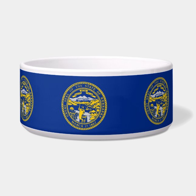 Nebraska State Flag Pet Bowl (Left)