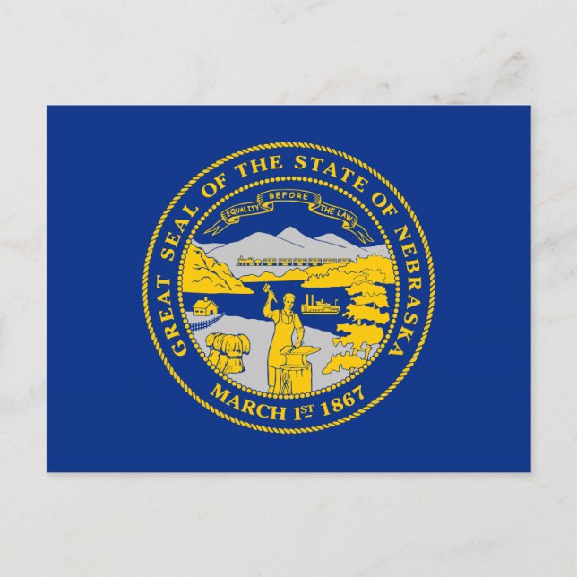 Nebraska State Flag Postcard (Front)