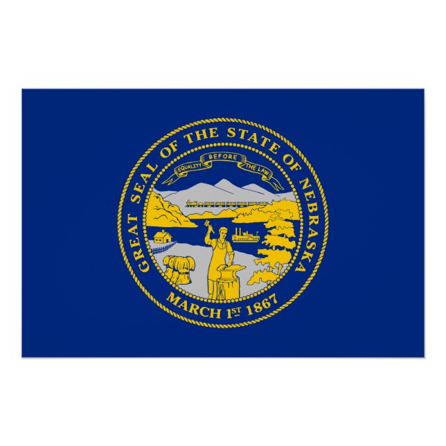Nebraska State Flag Poster (Front)