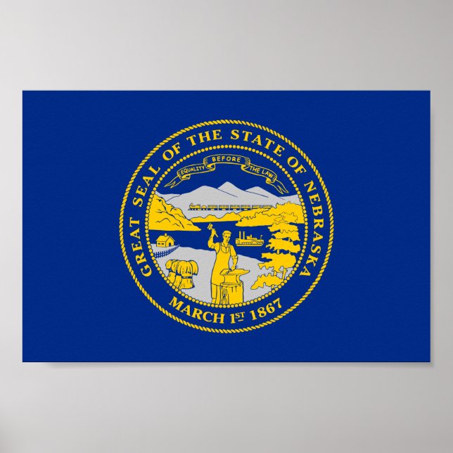 Nebraska State Flag Poster (Front)