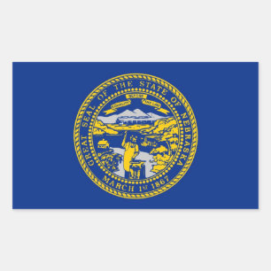 Nebraska state flag rectangular sticker