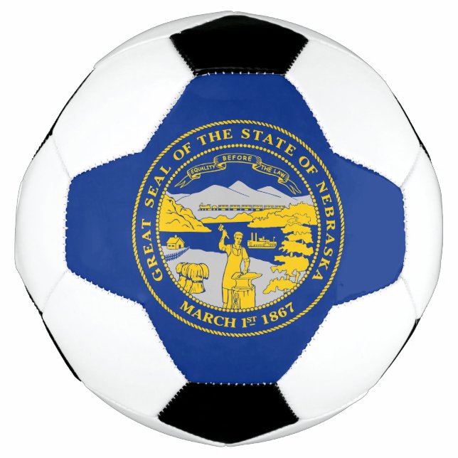 Nebraska State Flag Soccer Ball (Front)